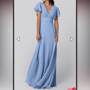 Cornflower Blue Floor Length Dress